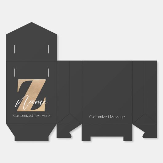 Monogram with Initial Z & Custom Name Personalized Geschenkschachtel (Ungefaltet)