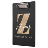 Monogram with Initial Z & Custom Name Personalized Klemmbrett (Links)