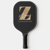 Monogram with Initial Z & Custom Name Personalized Pickleball Schläger (Vorderseite)