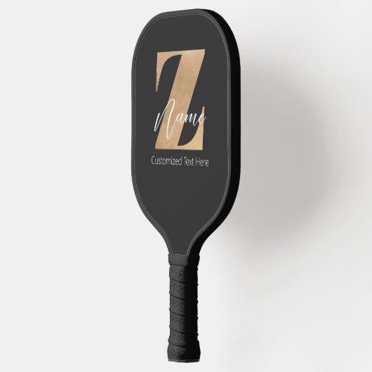 Monogram with Initial Z & Custom Name Personalized Pickleball Schläger (Links)