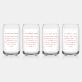 Monogram with Name Catholic Blessing Drinkware Set Dosenglas (Hinten)