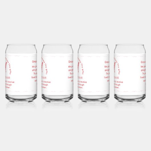 Monogram with Name Catholic Blessing Drinkware Set Dosenglas (Links)