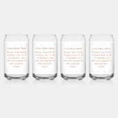 Monogram with Name Catholic Blessing Drinkware Set Dosenglas (Hinten)