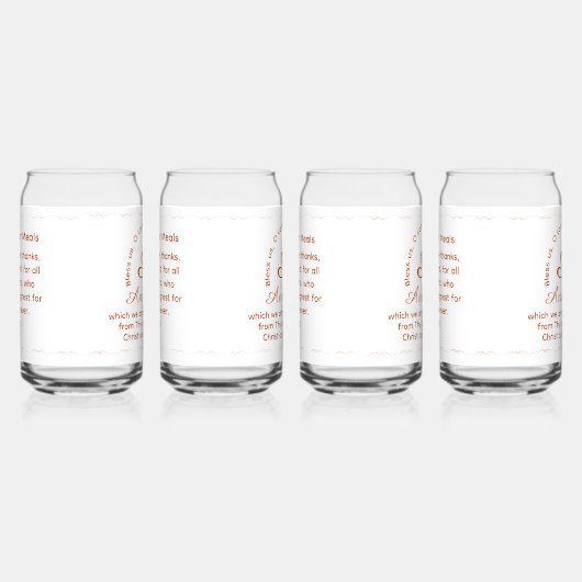 Monogram with Name Catholic Blessing Drinkware Set Dosenglas (Rechts)