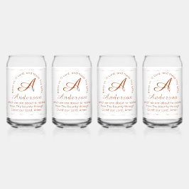 Monogram with Name Catholic Blessing Drinkware Set Dosenglas