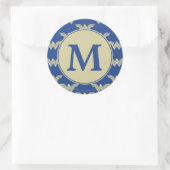 Monogram Wonder Woman Logo Muster Runder Aufkleber (Tasche)