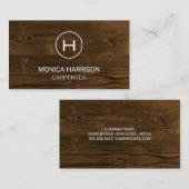 Monogram Wood Grain | Carpentry Visitenkarte (Vorne/Hinten)