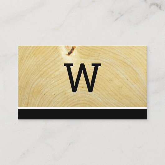 Monogram Wood Grain Visitenkarte (Vorderseite)