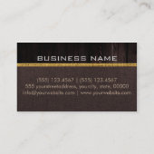 Monogram Wood Look Brown Burlap Rustic Visitenkarte (Rückseite)