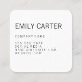 Monogram Wood Quadratische Visitenkarte (Rückseite)