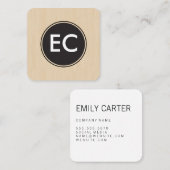 Monogram Wood Quadratische Visitenkarte (Vorne/Hinten)