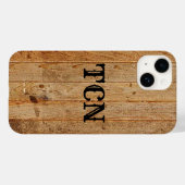 Monogram Wood Rustic Country Brown Black Case-Mate iPhone Hülle (Rückseite (Horizontal))