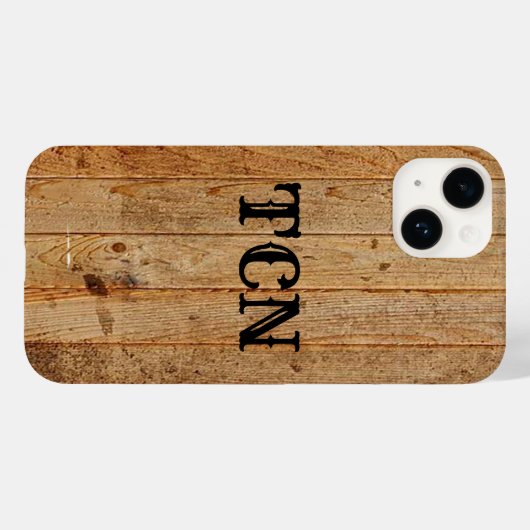 Monogram Wood Rustic Country Brown Black Case-Mate iPhone Hülle (Rückseite (Horizontal))