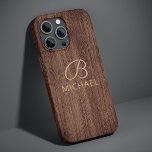 Monogram Wood Rustic Timer Personalisiert Name Case-Mate iPhone 14 Hülle<br><div class="desc">Monogram Wood Rustic Holz Personalisiert Name iPhone 14 Smart Phone Cases enthält Ihren personalisierten Namen und Monogramm auf einem rustikalen Holzhintergrund. Perfekte Geschenke für Weihnachten,  Geburtstag,  Vatertag,  Vater,  Bruder,  Großvater und Freund. Entworfen von ©Evco Studio www.zazzle.com/store/evcostudio</div>