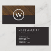 Monogram Wood Two Tone Visitenkarte (Vorne/Hinten)