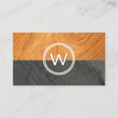 Monogram Wood | Verspätung Visitenkarte (Vorderseite)