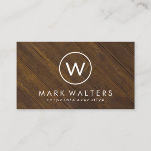 Monogram Wood Visitenkarte