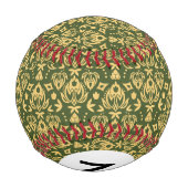 Monogram Wooden-Blumendamasenmuster Baseball (Rückseite)