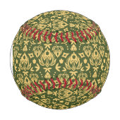 Monogram Wooden-Blumendamasenmuster Baseball (Vorderseite)