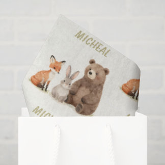 Monogram woodland forest animals seidenpapier