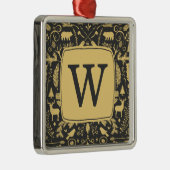 Monogram Woodland Holiday Ornament (Rechts)