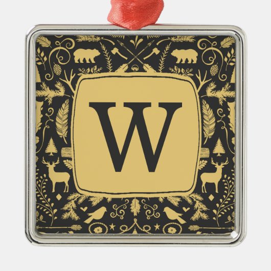 Monogram Woodland Holiday Ornament (Vorne)