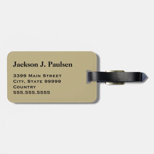 Monogram Woodland Tan Green Camouflage Camouflage Gepäckanhänger (Rückseite horizontal)