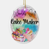 Monogram World's Best Cake Maker Keramik Ornament (Rechts)