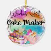 Monogram World's Best Cake Maker Keramik Ornament (Vorne)