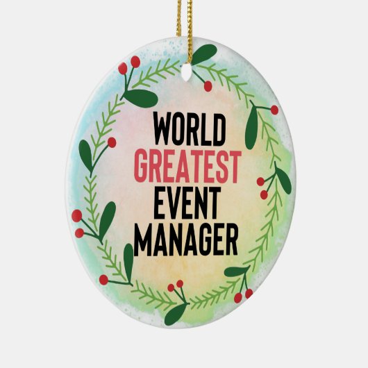Monogram World's Best Event Manager Keramik Ornament (Rechts)