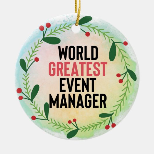 Monogram World's Best Event Manager Keramik Ornament (Vorne)