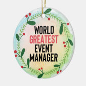 Monogram World's Best Event Manager Keramik Ornament (Links)