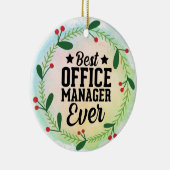 Monogram World's Best Office Manager Keramik Ornament (Rechts)