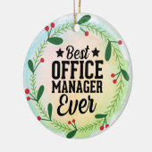 Monogram World's Best Office Manager Keramik Ornament (Links)