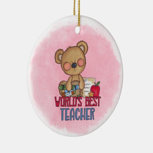 Monogram World's Best Teacher Keramik Ornament (Rechts)