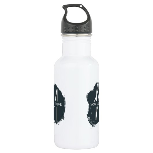 Monogram World's Best Vater Quote Typografie Edelstahlflasche (Rückseite)