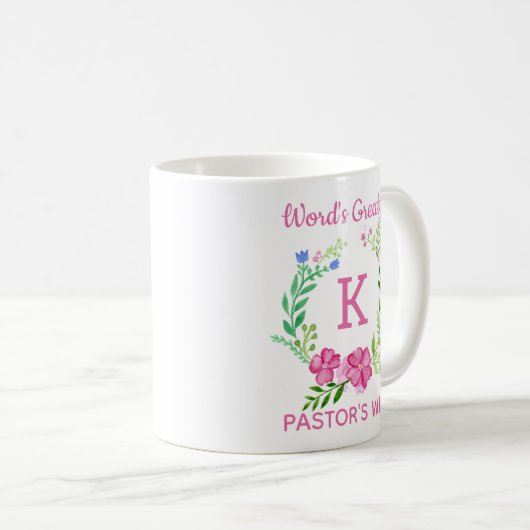 Monogram World's Phantastischste Pastor's Ehefrau  Kaffeetasse (VorderseiteRechts)