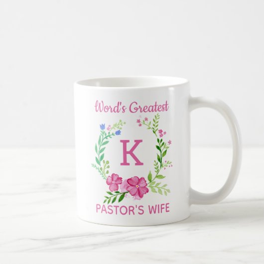 Monogram World's Phantastischste Pastor's Ehefrau  Kaffeetasse (Rechts)