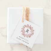Monogram Wreath Baby Shower Geschenkanhänger (Beispiel)