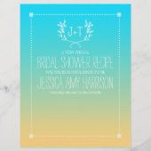 Monogram Wreath Beach Ombre Brautparty Divider (Vorderseite)