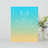 Monogram Wreath Beach Ombre Brautparty Divider (Stehend Vorderseite)