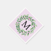 Monogram Wreath Christmas Napkins Serviette (Ecke)