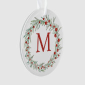 Monogram Wreath Christmas Ornament (Vorderseite)