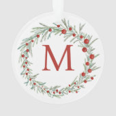 Monogram Wreath Christmas Ornament (Rückseite)