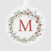 Monogram Wreath Christmas Ornament (Vorderseite)