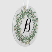 Monogram Wreath Christmas Ornament (Vorderseite)