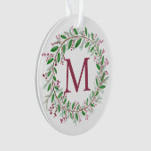 Monogram Wreath Christmas Ornament (Vorderseite)
