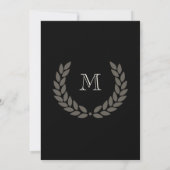 Monogram Wreath Classic Uni-Abschluss Einladung (Rückseite)