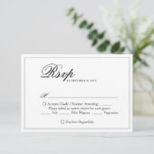 Monogram Wreath Elegant Wedding RSVP Karte (Stehend Vorderseite)