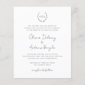 Monogram Wreath Foto Hochzeitseinladung (Vorderseite)